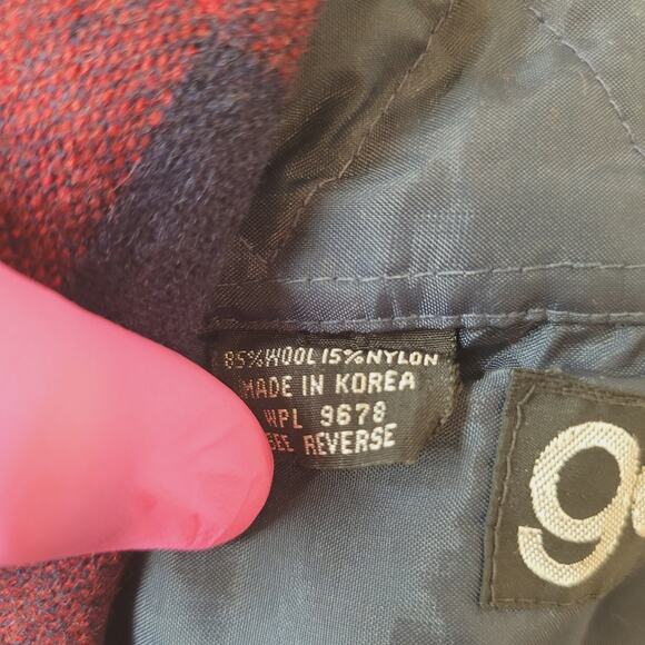 VTG 80s Gap Wool Western Pearl Snap Shirt S Red Plaid Lined Yoke - Picture 5 of 5